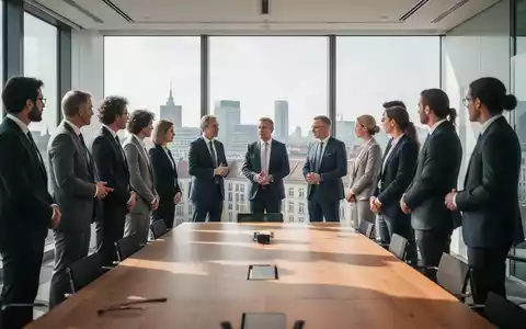 Eine Gruppe von Fachleuten in einem modernen Konferenzraum in Berlin bei einer gemeinsamen Diskussion. - Foto: über boerse-global.de