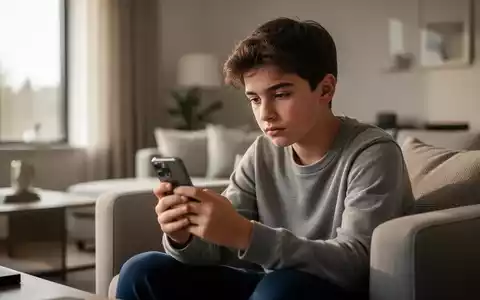 Ein nachdenklicher Jugendlicher mit einem Smartphone in einem hellen, modern eingerichteten Raum. - Foto: über boerse-global.de