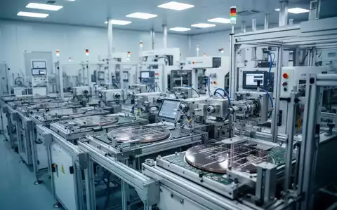 Moderne Fertigungsanlage für Halbleiter in einem Reinraum mit spezialisierten Maschinen zur Chip-Produktion. - Foto: über boerse-global.de