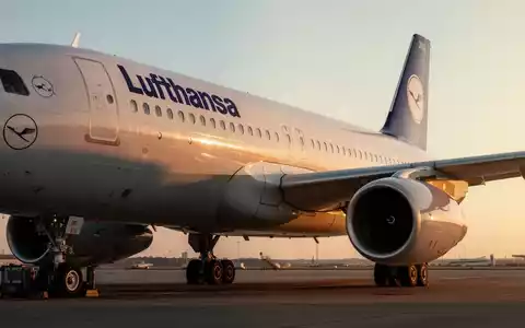 Ein Lufthansa-Flugzeug auf dem Rollfeld eines Flughafens bei Sonnenuntergang. - Foto: über boerse-global.de