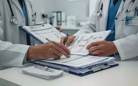 Medizinische Fachkraft bei der Durchsicht klinischer Patientenunterlagen in einer modernen Arztpraxis. - Foto: ĂŒber boerse-global.de