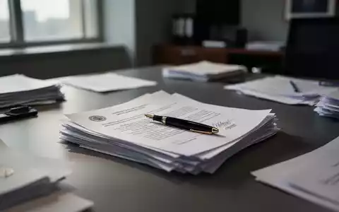 Stapel offizieller Unterlagen und ein Füllfederhalter auf einem Schreibtisch in einem Büro. - Foto: über boerse-global.de