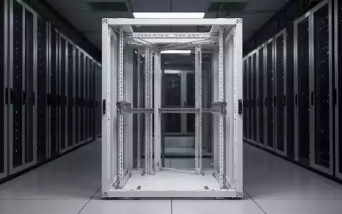Ein weißes 48U-Server-Rack in einem modernen Rechenzentrum mit professioneller Ausleuchtung. - Foto: über boerse-global.de