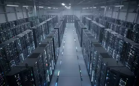 Reihen von hochmodernen Server-Racks in einem Rechenzentrum als Symbol für KI-Infrastruktur. - Foto: über boerse-global.de