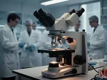 Ein modernes neurowissenschaftliches Labor mit einem Mikroskop im Fokus und Forschern im Hintergrund. - Foto: über boerse-global.de
