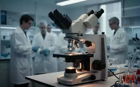 Ein modernes neurowissenschaftliches Labor mit einem Mikroskop im Fokus und Forschern im Hintergrund. - Foto: über boerse-global.de