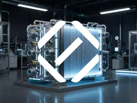 Abstraktes, hochmodernes Wasserstoff-Brennstoffzellen-Modul in einer technologischen Laborumgebung. - Foto: über boerse-global.de