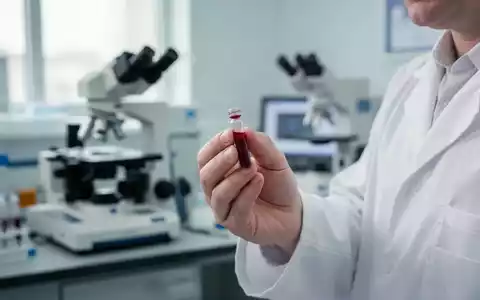 Ein Wissenschaftler hält ein medizinisches Probenröhrchen mit Blut in einem hellen, professionellen Laborumfeld. - Foto: über boerse-global.de