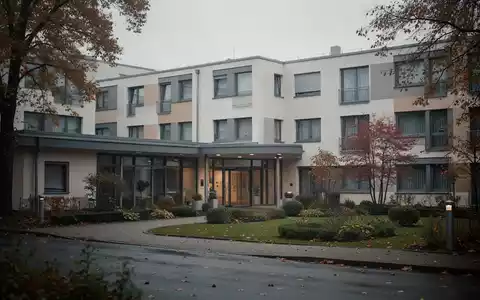 Fassade einer modernen Senioreneinrichtung an einem bewölkten Herbsttag. - Foto: über boerse-global.de
