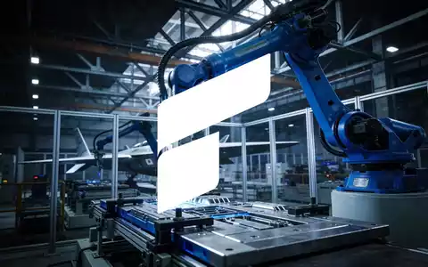 Abstraktes Bild einer hochmodernen industriellen Fertigungshalle mit dramatischer Beleuchtung. - Foto: über boerse-global.de