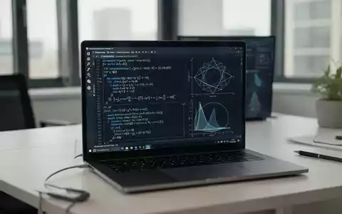 Ein Laptop-Bildschirm mit komplexen mathematischen Gleichungen und Programmcode zur Forschung an der Riemannschen Zeta-Funktion. - Foto: über boerse-global.de