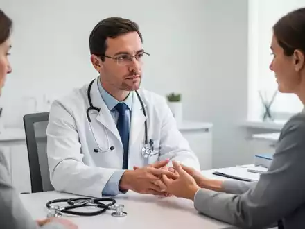Ein Rheumatologe im Gespräch mit einem Patienten in einer modernen Arztpraxis zur Untersuchung kardiovaskulärer Risiken. - Foto: über boerse-global.de