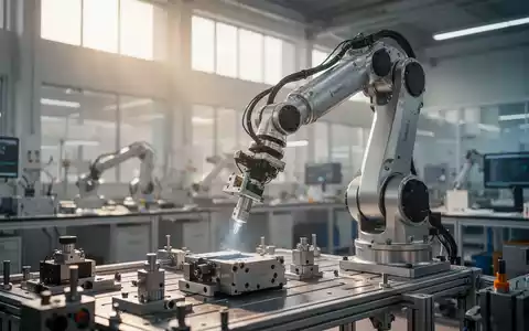 Ein hochmoderner Roboterarm in einem lichtdurchfluteten Labor, der die Schnittstelle zwischen KI und Hardware veranschaulicht. - Foto: über boerse-global.de