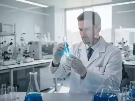 Ein Wissenschaftler untersucht eine medizinische Probe in einem modernen, hellen Forschungslabor. - Foto: über boerse-global.de