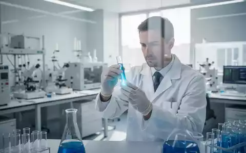 Ein Wissenschaftler untersucht eine medizinische Probe in einem modernen, hellen Forschungslabor. - Foto: über boerse-global.de