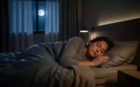 Eine Person schlĂ€ft friedlich in einem modern eingerichteten Schlafzimmer bei gedimmtem Mondlicht. - Foto: ĂŒber boerse-global.de