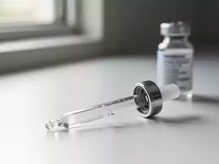 Eine medizinische Pipette liegt auf einer sauberen, weißen Oberfläche, symbolisch für die Vorsicht bei der Dosierung. - Foto: über boerse-global.de