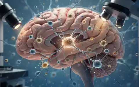 Mikroskopische Aufnahme von Hirngewebe im Hippocampus, die zelluläre Strukturen und Immunzellen in natürlichem Licht zeigt. - Foto: über boerse-global.de