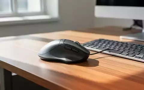 Ein ergonomischer Arbeitsplatz mit einer speziellen Computermaus für Linkshänder auf einem Schreibtisch. - Foto: über boerse-global.de