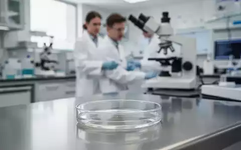 Ein medizinisches Labor mit wissenschaftlichen Geräten und einem Forscher im Hintergrund. - Foto: über boerse-global.de