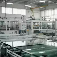 Helle, moderne Produktionshalle in der Glasindustrie mit Tageslicht und industriellen Maschinen im Hintergrund. - Foto: über boerse-global.de