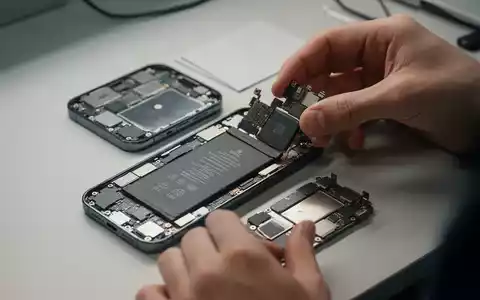 Detailaufnahme der Montage interner Smartphone-Komponenten und Akkumodule an einem professionellen Arbeitsplatz. - Foto: über boerse-global.de