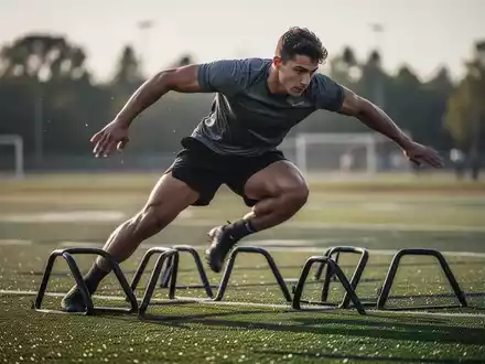 Eine Person bei einer dynamischen sportlichen Übung auf einem Sportplatz zur Verdeutlichung von High-Impact-Belastungen. - Foto: über boerse-global.de
