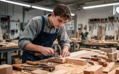 Junger Handwerker bei der Arbeit in einer hellen, modernen Werkstatt. - Foto: über boerse-global.de