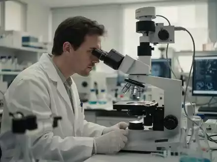 Ein Wissenschaftler arbeitet in einem modernen Labor an einem Mikroskop zur Erforschung neuronaler Regenerationsprozesse. - Foto: über boerse-global.de