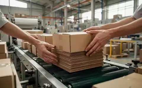 Nahaufnahme von nachhaltigen Pappkartons in einer modernen Produktionsstätte bei natürlichem Lichteinfall. - Foto: über boerse-global.de