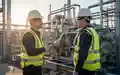 Ein Sicherheitskoordinator in Warnweste und Schutzhelm bei der Arbeit auf einer modernen Industrie-Baustelle. - Foto: über boerse-global.de