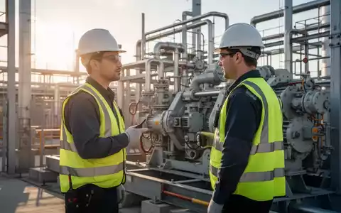 Ein Sicherheitskoordinator in Warnweste und Schutzhelm bei der Arbeit auf einer modernen Industrie-Baustelle. - Foto: über boerse-global.de