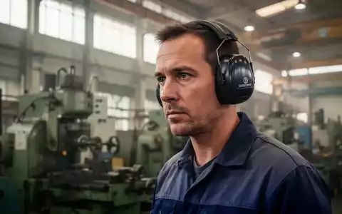 Ein Industriearbeiter trägt professionellen Gehörschutz in einer modernen Fabrikhalle. - Foto: über boerse-global.de