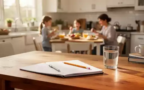 Ein aufgeräumter Schreibtisch mit Notizbuch und Stift in einer hellen, ruhigen Wohnumgebung am Morgen. - Foto: über boerse-global.de