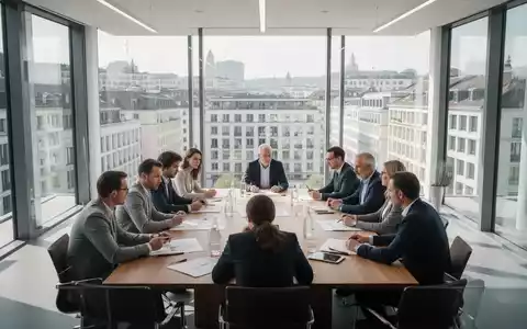 Professionelle Geschäftsleute bei einer strategischen Besprechung in einem modernen, hellen Büro in der Schweiz. - Foto: über boerse-global.de
