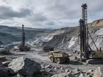 Eine weitläufige, raue Bergbaulandschaft zur Uranexploration unter einem bewölkten Himmel. - Foto: über boerse-global.de