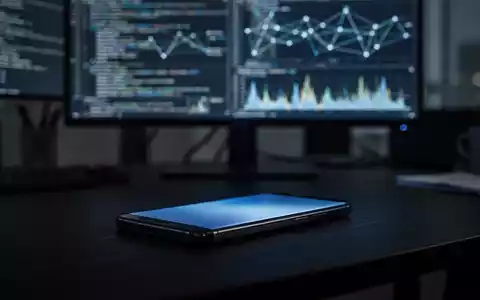 Ein Smartphone auf einem Schreibtisch bei Nacht, das von einem schwachen, bläulichen Licht beleuchtet wird. - Foto: über boerse-global.de