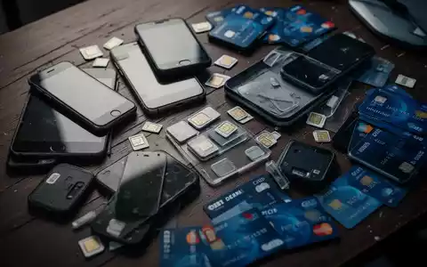 Sichergestellte Smartphones, SIM-Karten und Bankkarten auf einem Tisch als Beweismittel einer polizeilichen Ermittlung. - Foto: über boerse-global.de