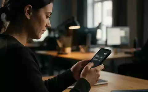 Eine Person hält ein modernes Smartphone in einem Büro, wobei der Fokus auf dem Akku-Status des Geräts liegt. - Foto: über boerse-global.de