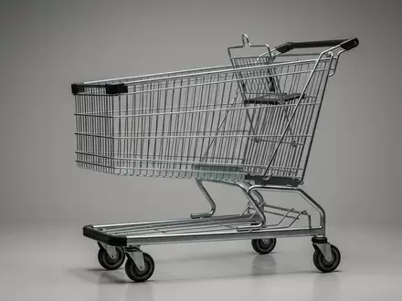 Fotorealistische Studioaufnahme von Einkaufswagen zum Thema Costco Membership, ISIN US22160K1051, klare Lichtfuehrung - Foto: THN