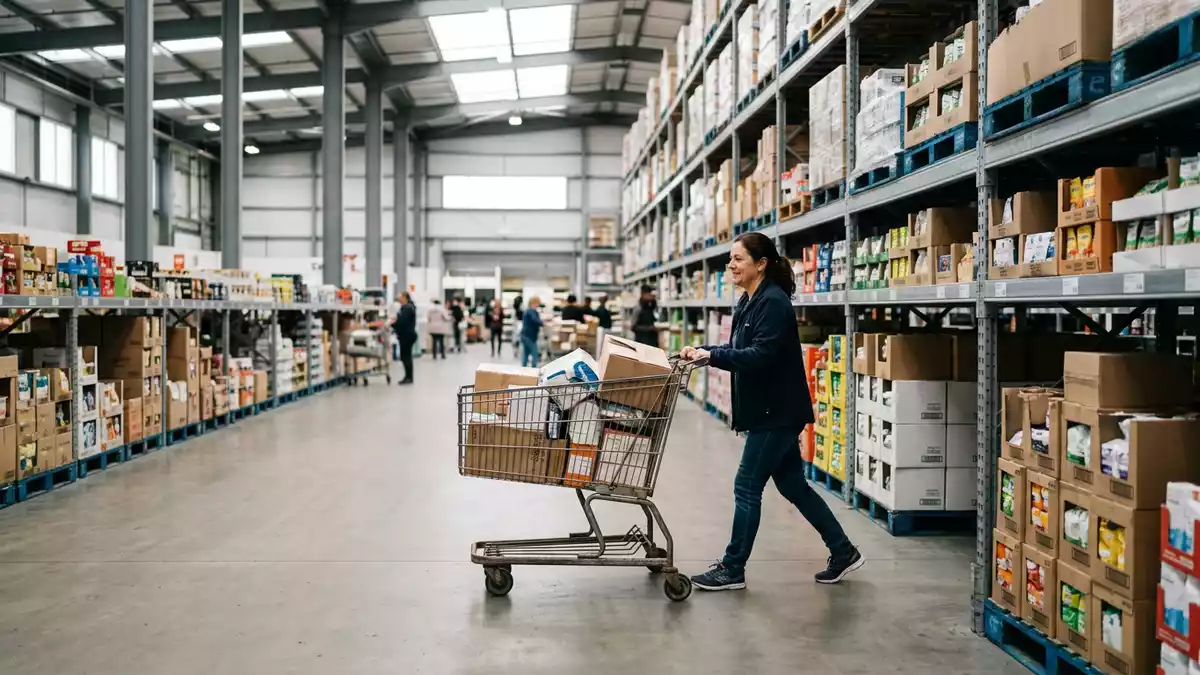 Fotorealistische Ansicht von Einkaufswagen beim Einkaufen in realer Umgebung, neutral