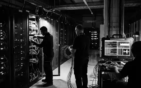 Schwarzweiss-Reportage mit Netzwerksicherheit zum Thema CrowdStrike Falcon, ISIN US22788C1053, hoher Kontrast, sachlich dargestellt - Foto: THN