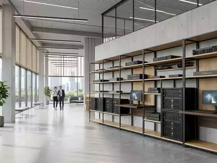 Architektur-Render im IT-Fachhandel mit Netzwerksicherheit zum Thema CrowdStrike Falcon, ISIN US22788C1053, neutrales Tageslicht - Foto: THN