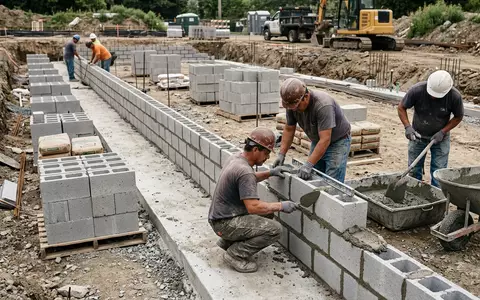 Fotorealistische Aufnahme von Baustoffe auf Baustellen zum Thema CRH Baustoffe, ISIN IE0001827041, natuerliches Licht - Foto: THN