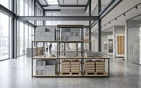 Architektur-Render im Baustoffhandel mit Baustoffe zum Thema CRH Baustoffe, ISIN IE0001827041, neutrales Tageslicht - Foto: THN