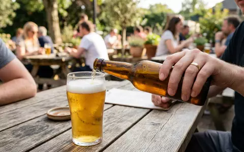 Fotorealistische Aufnahme von Lagerbier im Biergarten zum Thema Corona Extra, ISIN US21036P1084, natuerliches Licht - Foto: THN