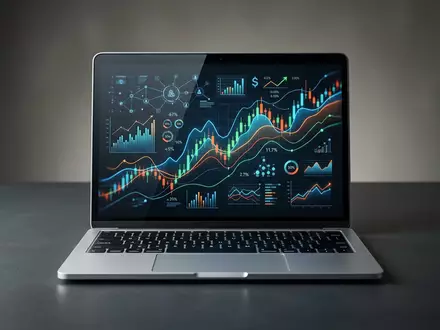Fotorealistische Studioaufnahme von Wertpapierdepot zum Thema iShares Core MSCI World, ISIN US09247X1019, klare Lichtfuehrung - Foto: THN