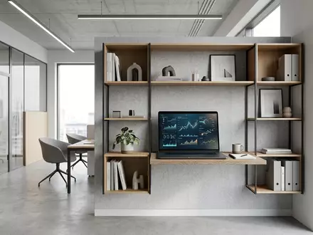 Architektur-Render im Bankfiliale mit Wertpapierdepot zum Thema Consorsbank Depot, ISIN FR0000131104, neutrales Tageslicht - Foto: THN