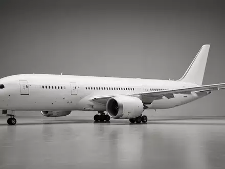 Fotorealistische Studioaufnahme von Passagierflugzeug zum Thema Air France Flug, ISIN FR0000031122, klare Lichtfuehrung - Foto: THN