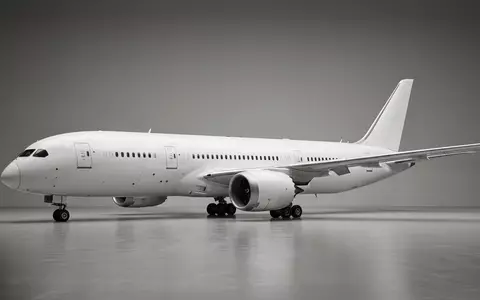Fotorealistische Studioaufnahme von Passagierflugzeug zum Thema Air France Flug, ISIN FR0000031122, klare Lichtfuehrung - Foto: THN
